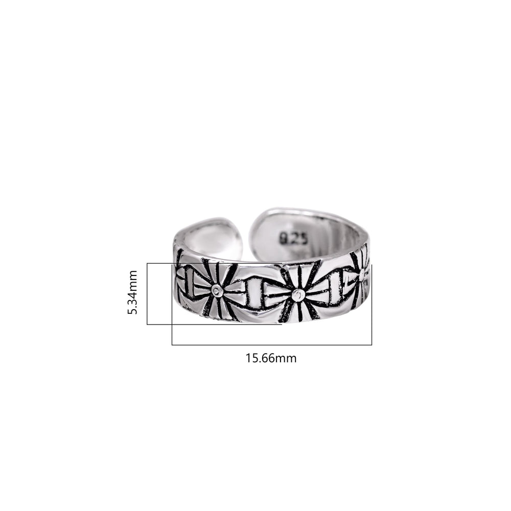Pair of Chic Oxidized Toe Rings in 925 Sterling Silver - Toe Rings