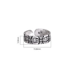 Pair of Chic Oxidized Toe Rings in 925 Sterling Silver - Toe Rings