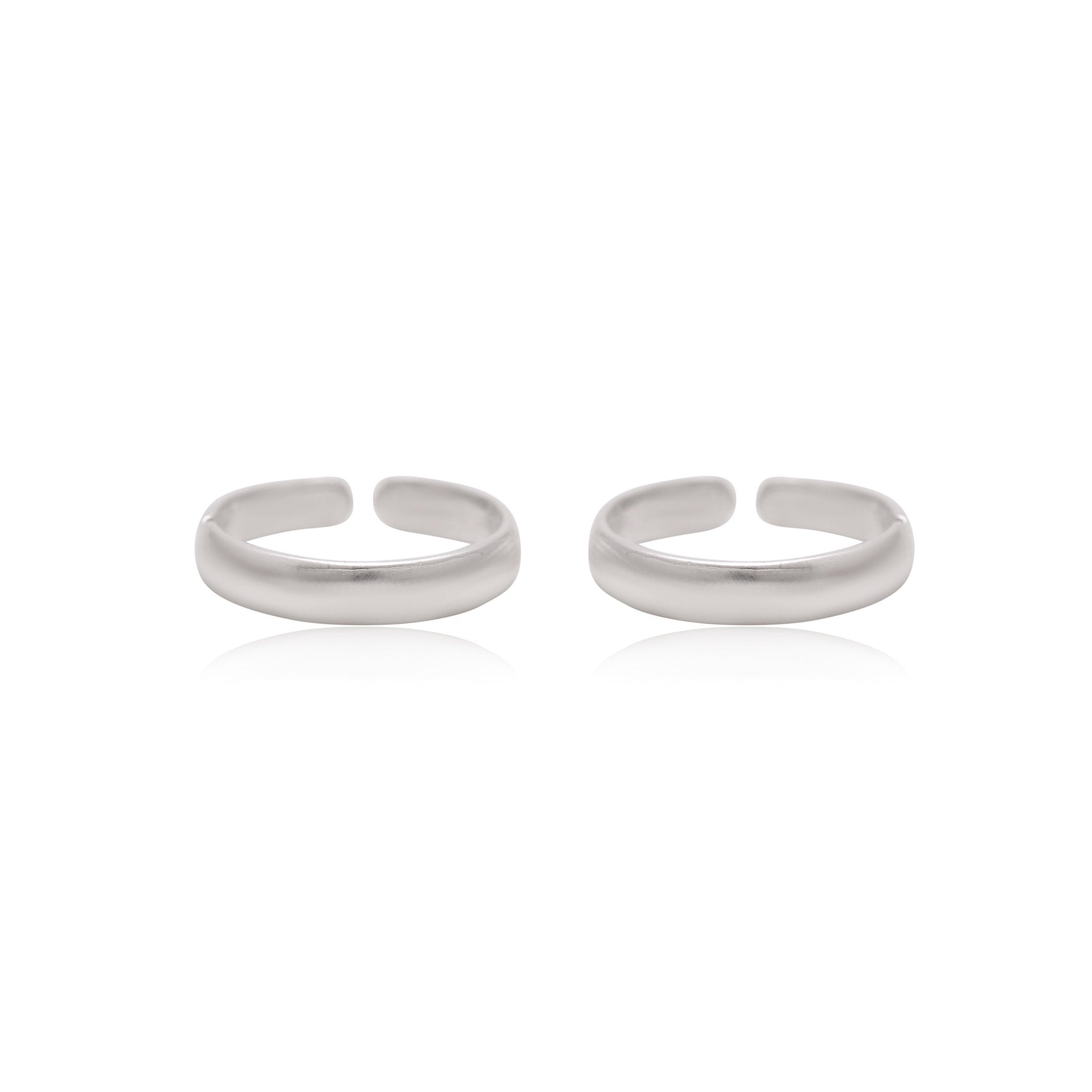 Pair of Designer 925 Silver Toe Rings Bichiya - Toe Rings