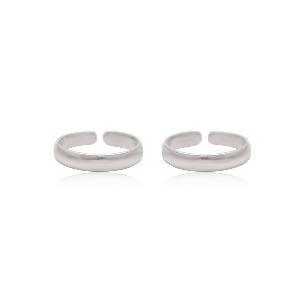Pair of Designer 925 Silver Toe Rings Bichiya - Toe Rings