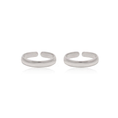 Pair of Designer 925 Silver Toe Rings Bichiya - Toe Rings