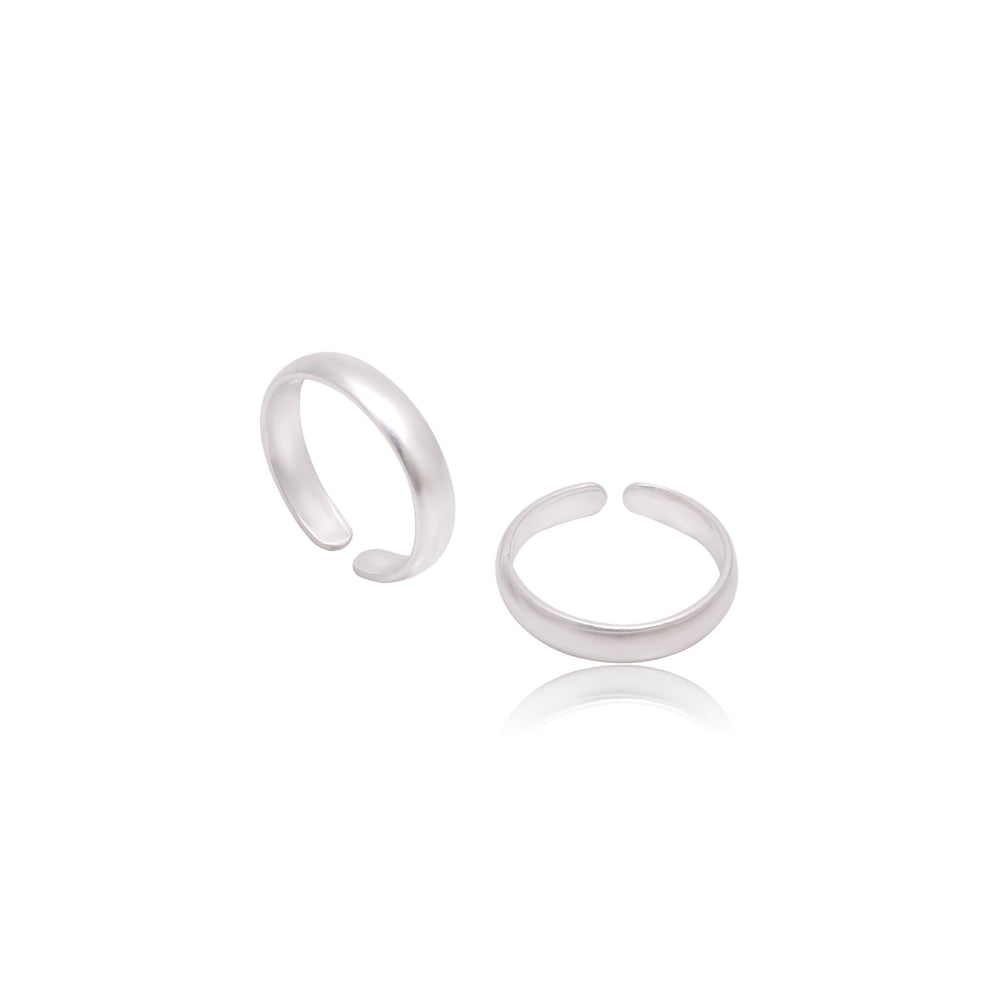 Pair of Designer 925 Silver Toe Rings Bichiya - Toe Rings