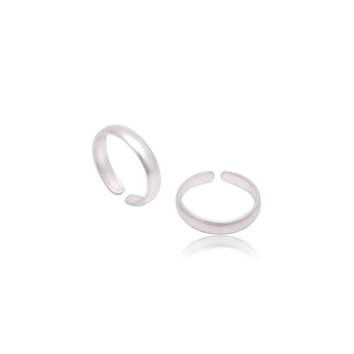 Pair of Designer 925 Silver Toe Rings Bichiya - Toe Rings