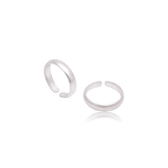 Pair of Designer 925 Silver Toe Rings Bichiya - Toe Rings