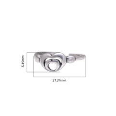 Pair of Designer Heart Oxidized 925 Silver Toe Rings - Toe Rings