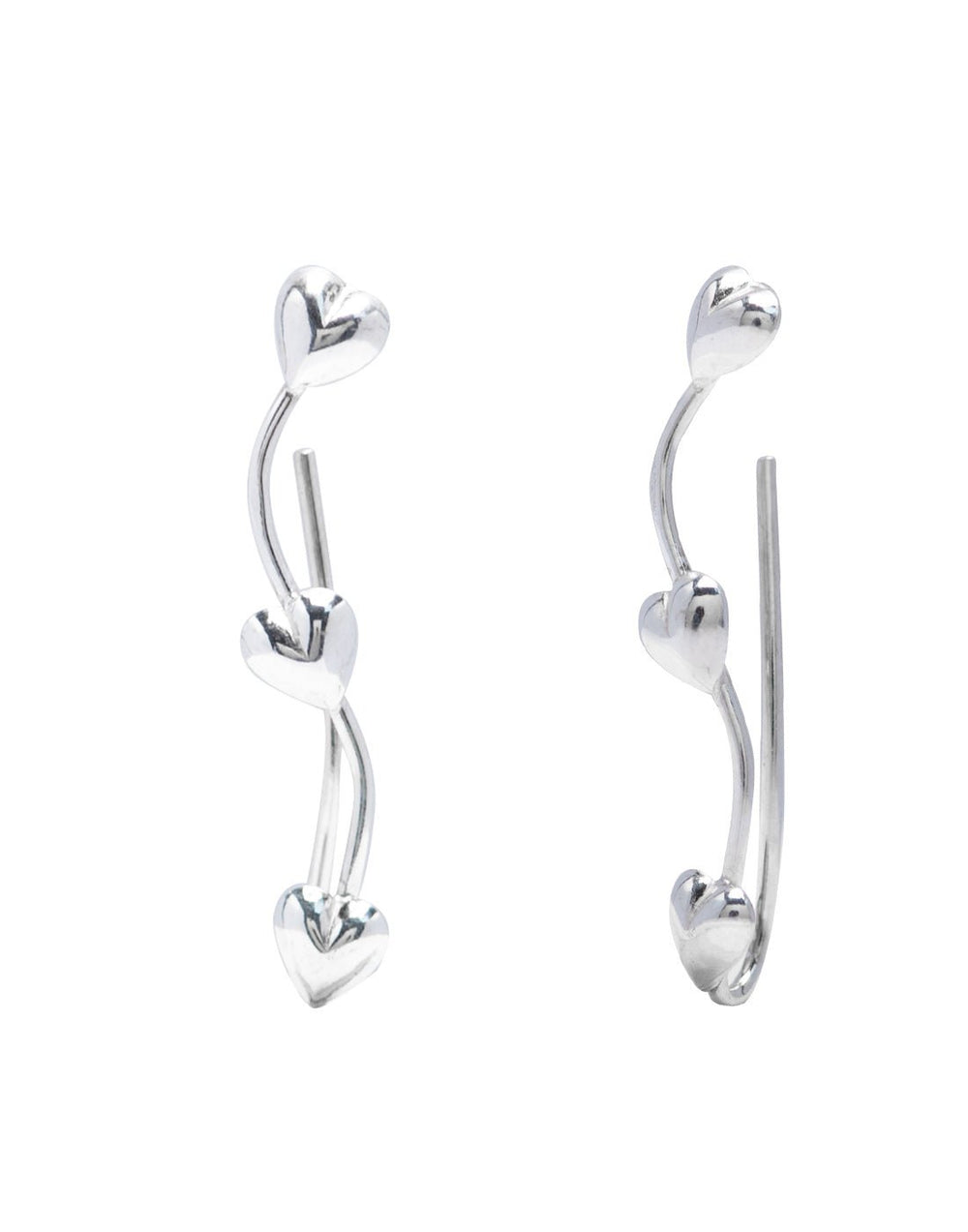 Pair of Ear Climbers Crawlers in 92.5 Silver - Ear Cuffs
