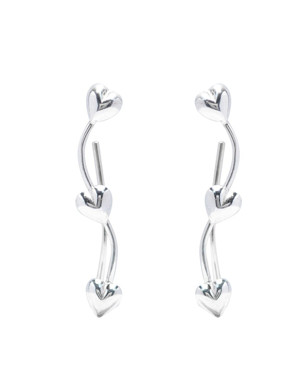Pair of Ear Climbers Crawlers in 92.5 Silver - Ear Cuffs