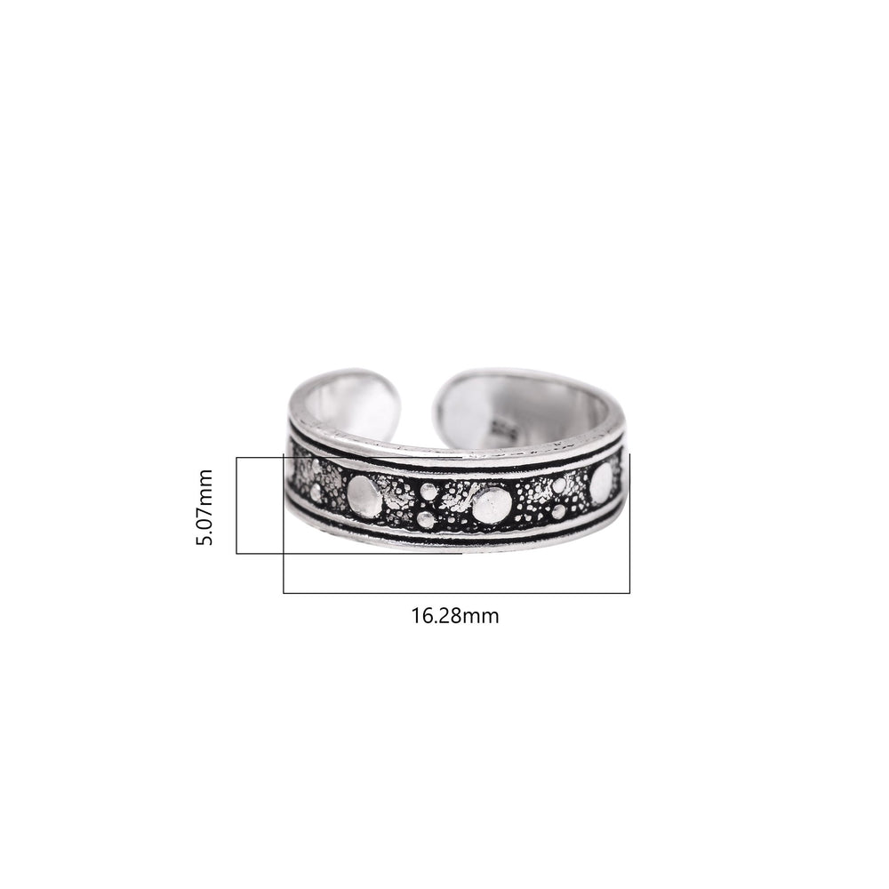 Pair of Gorgeous Oxidized 925 Silver Toe Rings - Toe Rings