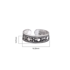 Pair of Gorgeous Oxidized 925 Silver Toe Rings - Toe Rings