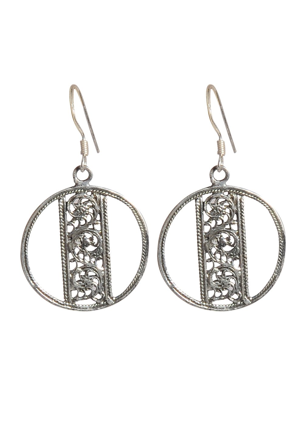 Pair of Oxidized 925 Sterling Silver Handmade Dangler Hanging Earrings - Danglers