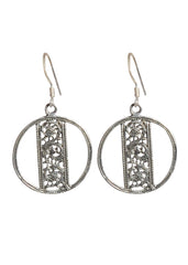 Pair of Oxidized 925 Sterling Silver Handmade Dangler Hanging Earrings - Danglers