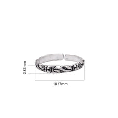 Pair of Silver Oxidized light weighted 925 Silver Toe Rings - Toe Rings