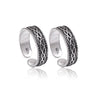 Pair of Stylish Oxidized 925 Silver Toe Rings Bichiya