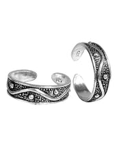 Pair of Trendy Adjustable Toe Rings in 925 Silver - Toe Rings