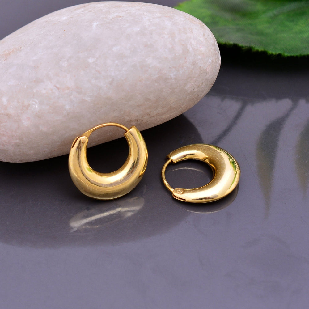 Pure 925 Sterling Silver Unisex Hoop Earrings - Hoops