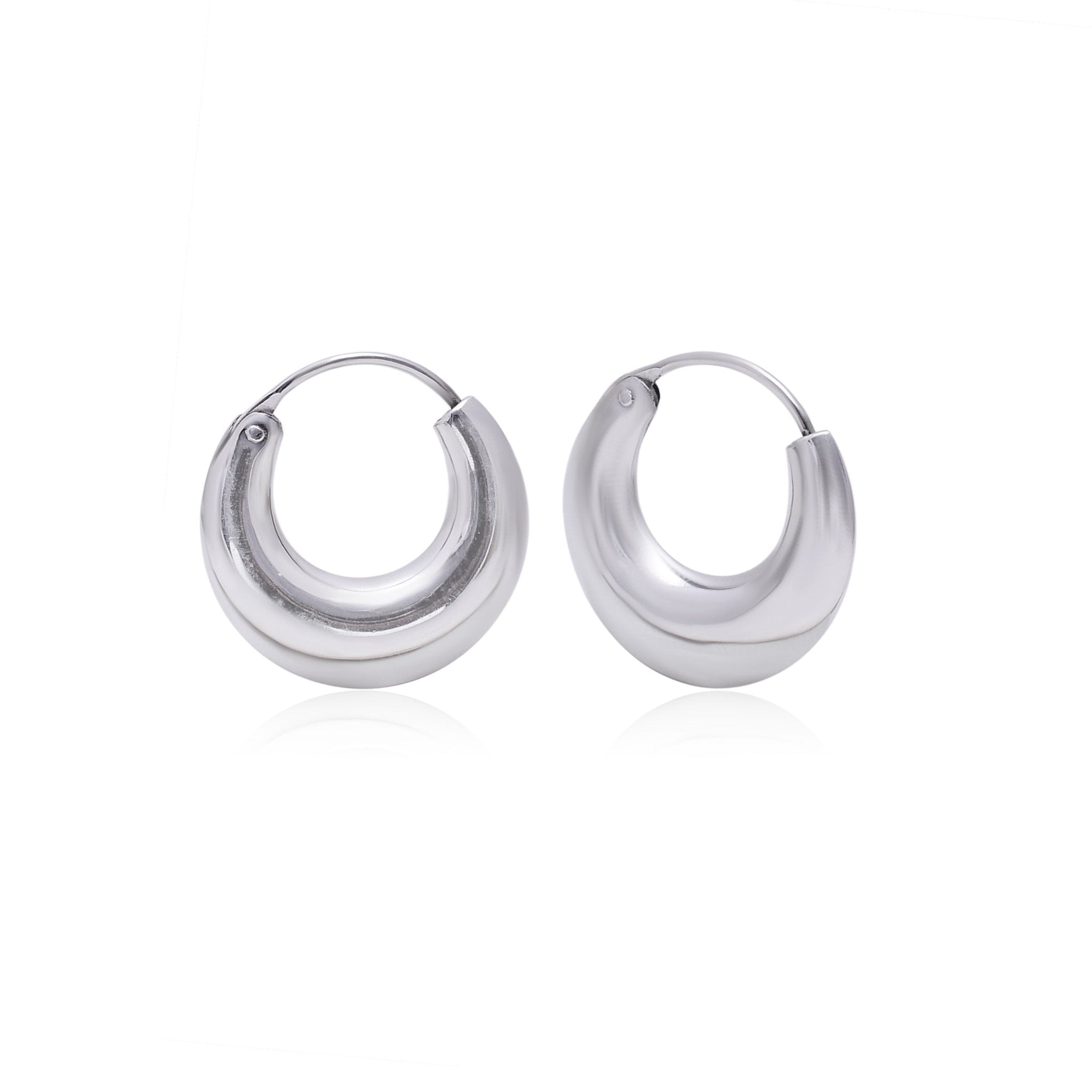 Pure 925 Sterling Silver Unisex Hoop Earrings - Hoops