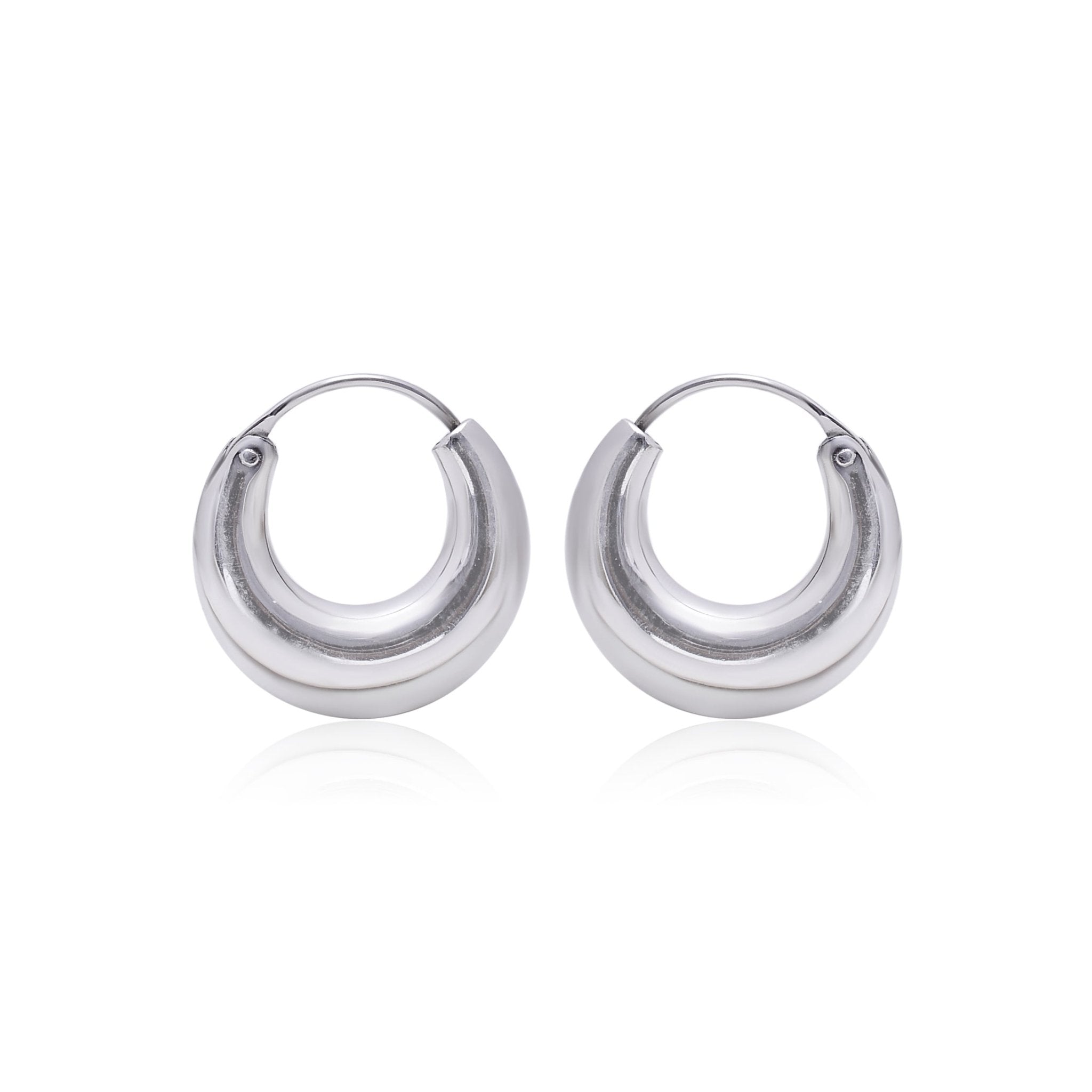 Pure 925 Sterling Silver Unisex Hoop Earrings - Hoops