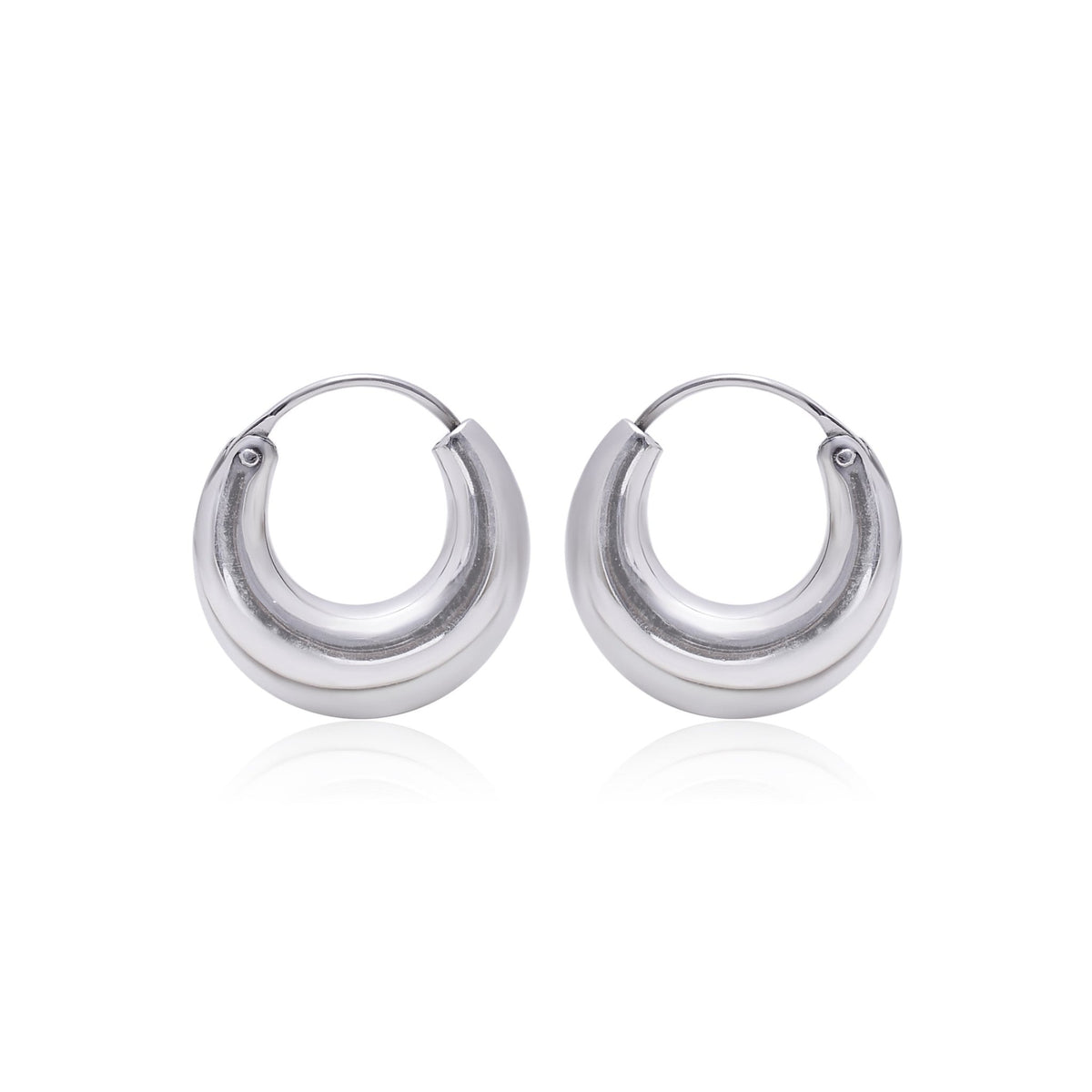 Pure 925 Sterling Silver Unisex Hoop Earrings - Hoops