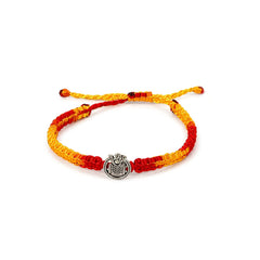 Silver Alloy Om Shiv Damru Thread Bracelet for Men - Bangles And Bracelets