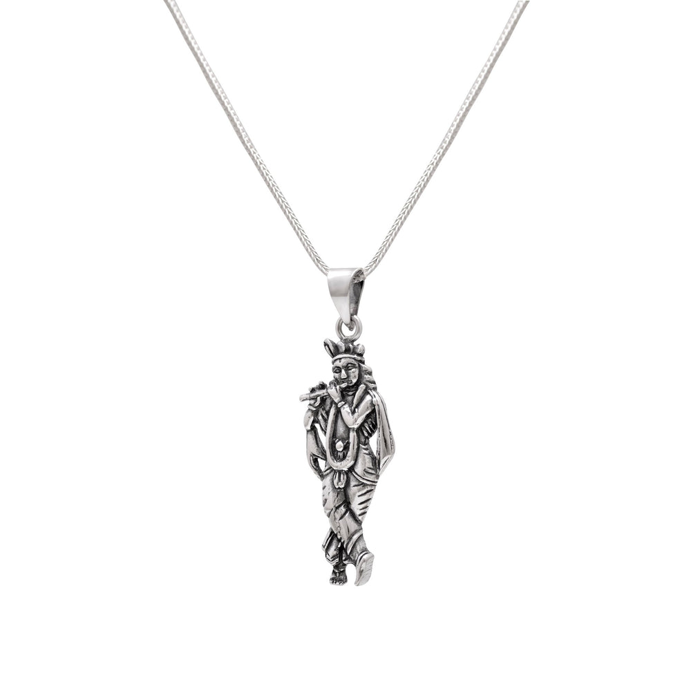 Standing Krishna Pendant with Chain 92.5 Silver Pendant - Pendants