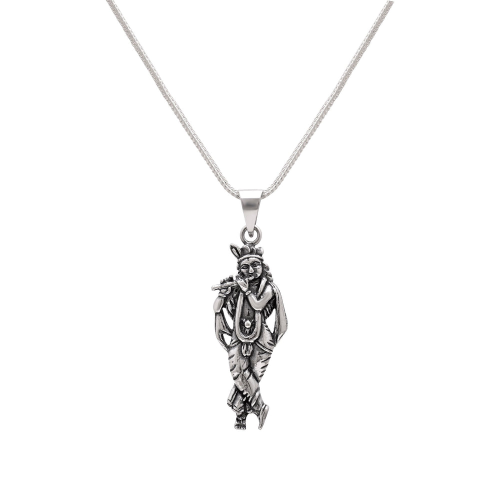 Standing Krishna Pendant with Chain 92.5 Silver Pendant - Pendants