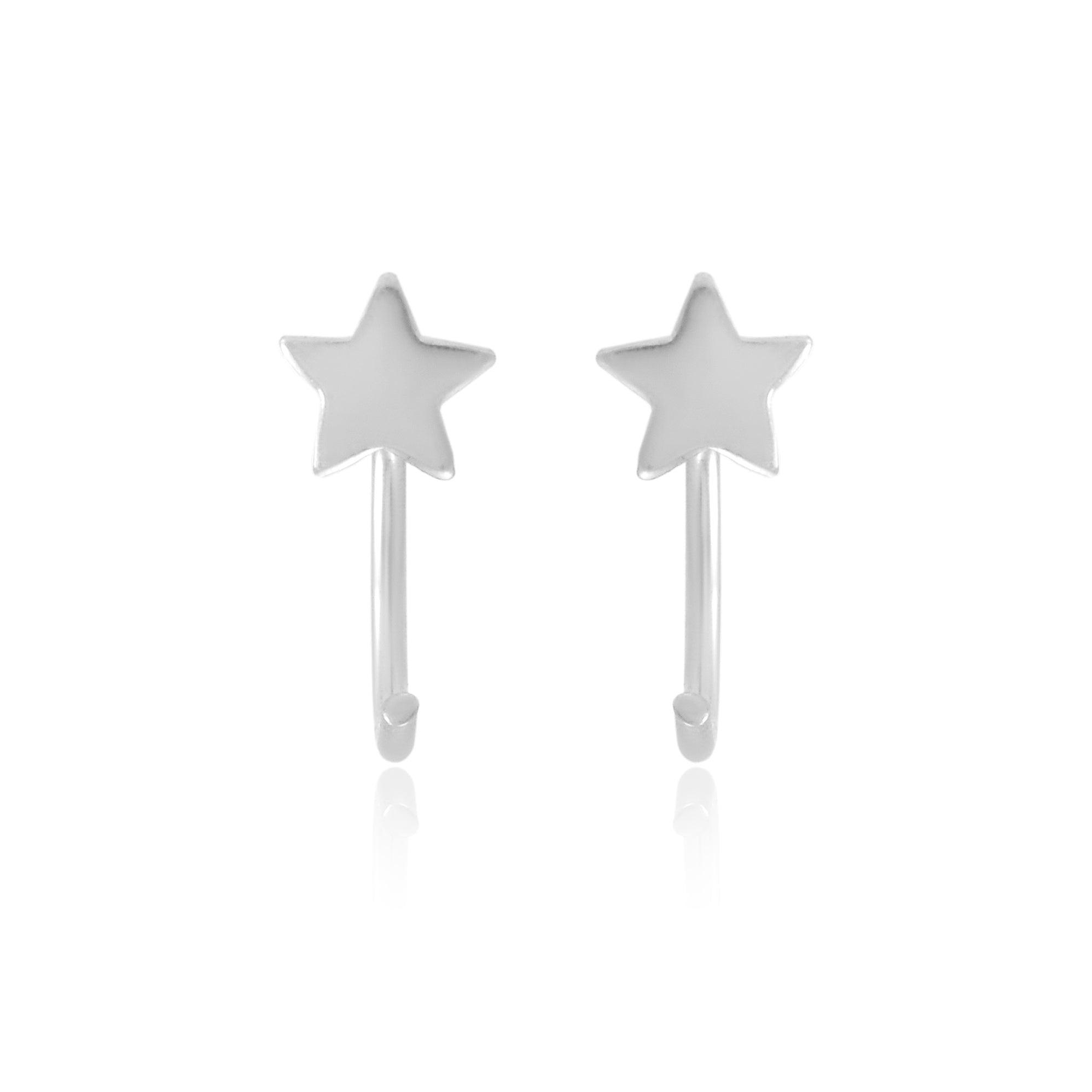 Star 92.5 Sterling Silver Adjustable Hoops Earrings - Hoops