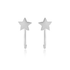 Star 92.5 Sterling Silver Adjustable Hoops Earrings - Hoops