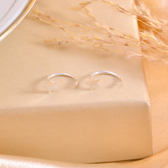Star 92.5 Sterling Silver Adjustable Hoops Earrings - Hoops