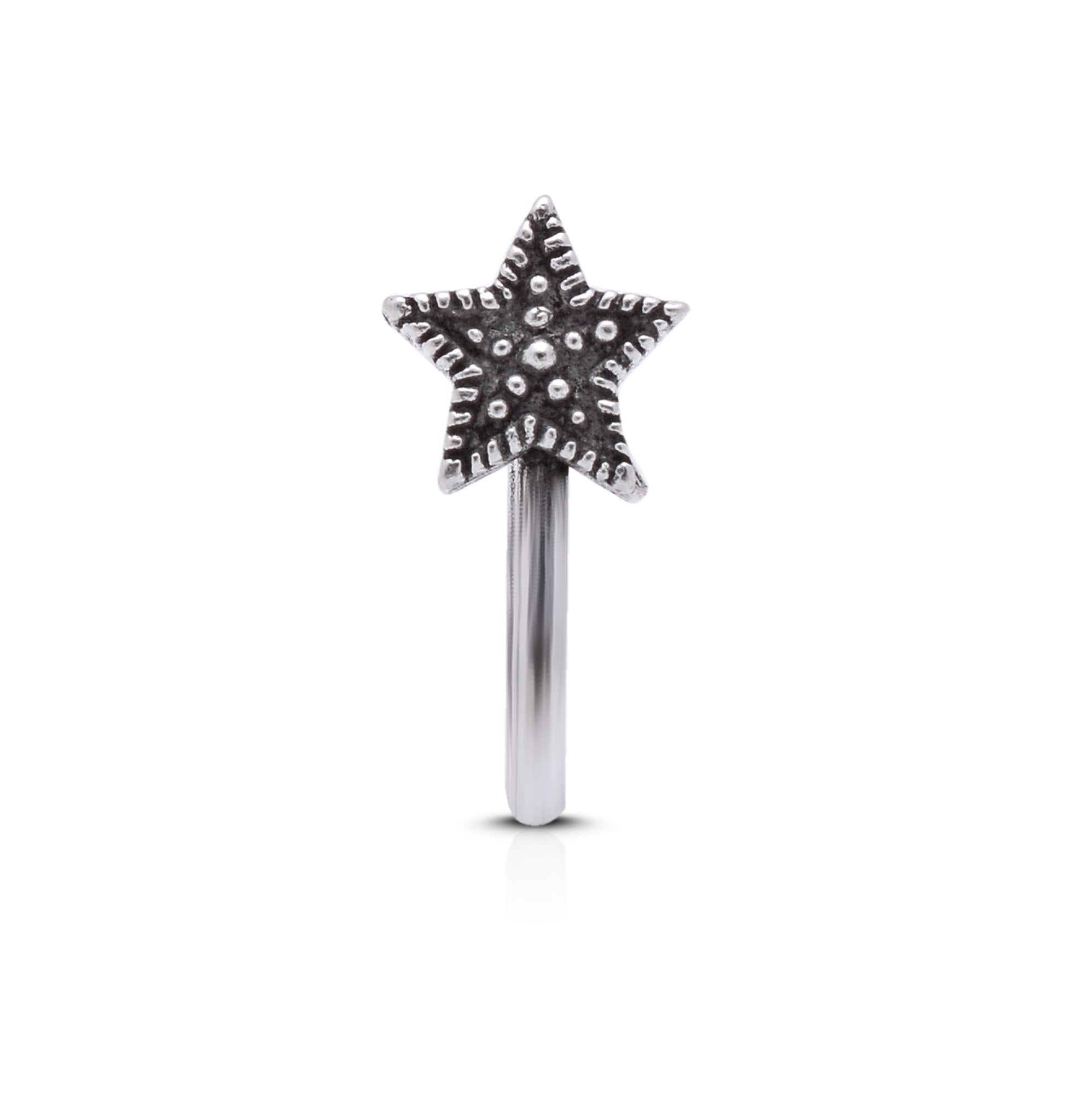Star Clip on Nose Pin in 92.5 Silver - Silver Clip On Nose Pin