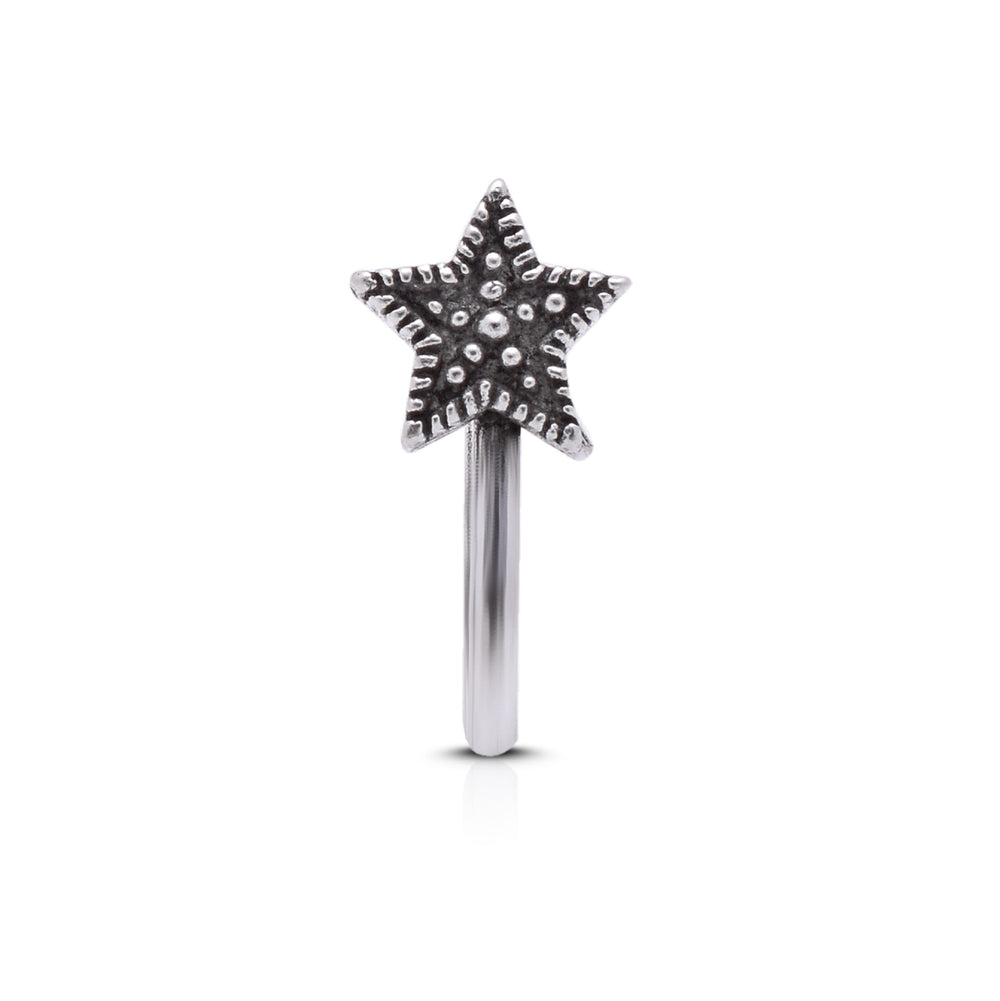 Star Clip on Nose Pin in 92.5 Silver - Silver Clip On Nose Pin