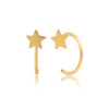 Star Gold Plated 92.5 Sterling Silver Adjustable Hoops Earrings