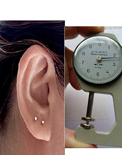 Sterling Silver pair of Round shape 2mm Single White Cubic Zircon (CZ) Stone Solitaire Stud Earrings - Studs