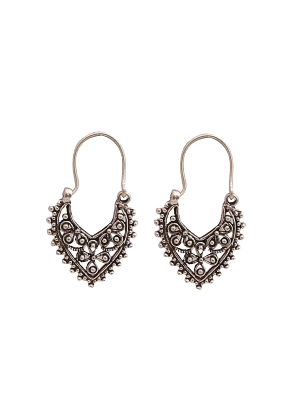 Stunning pair of Ethnic Jhumkis in Silver Alloy High Finish - Jhumkis