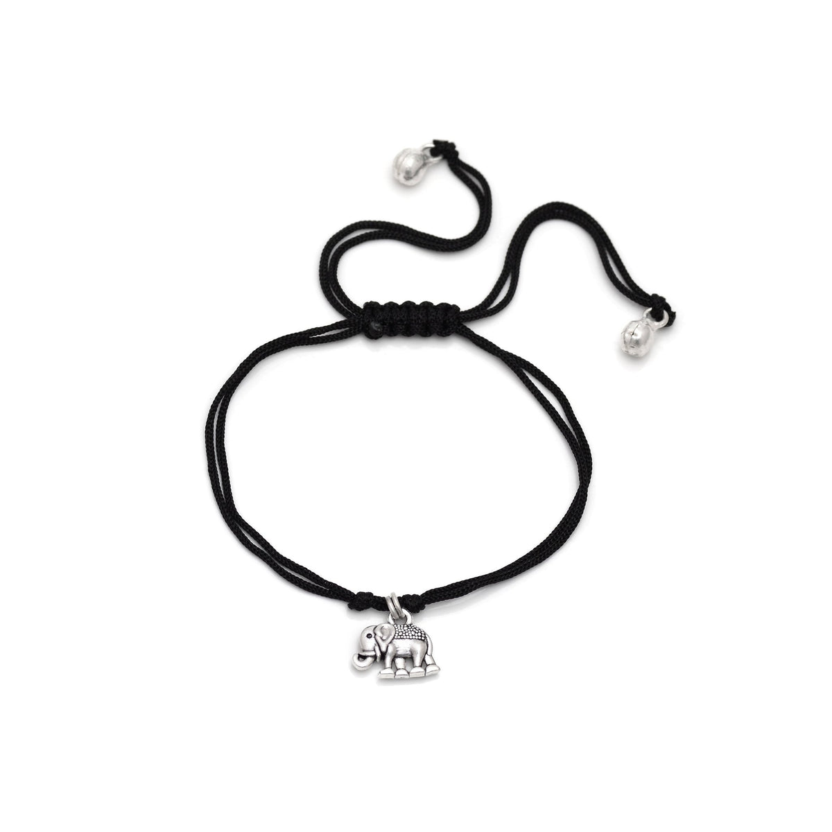 Trendy Hanging Elephant Anklet with Adjustable Black Thread - Anklets