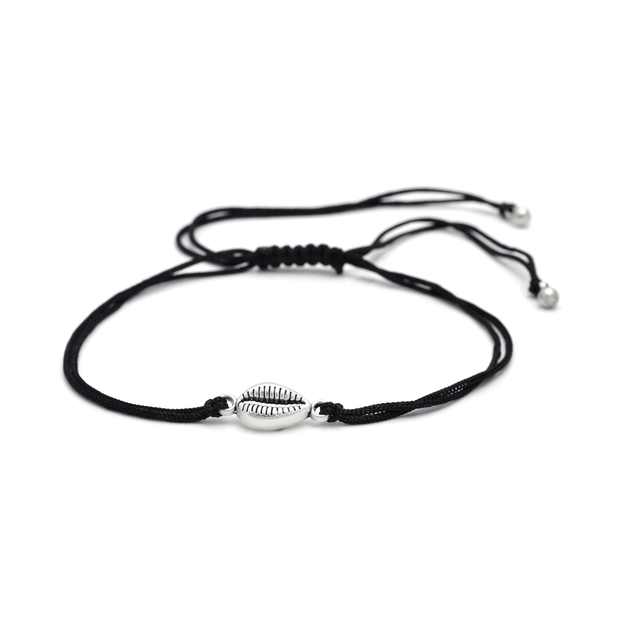 Trendy Shell Anklet with Adjustable Black Thread - Anklets