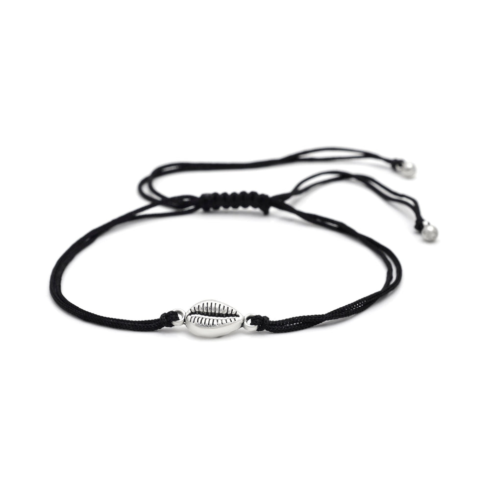 Trendy Shell Anklet with Adjustable Black Thread - Anklets