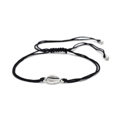 Trendy Shell Anklet with Adjustable Black Thread - Anklets