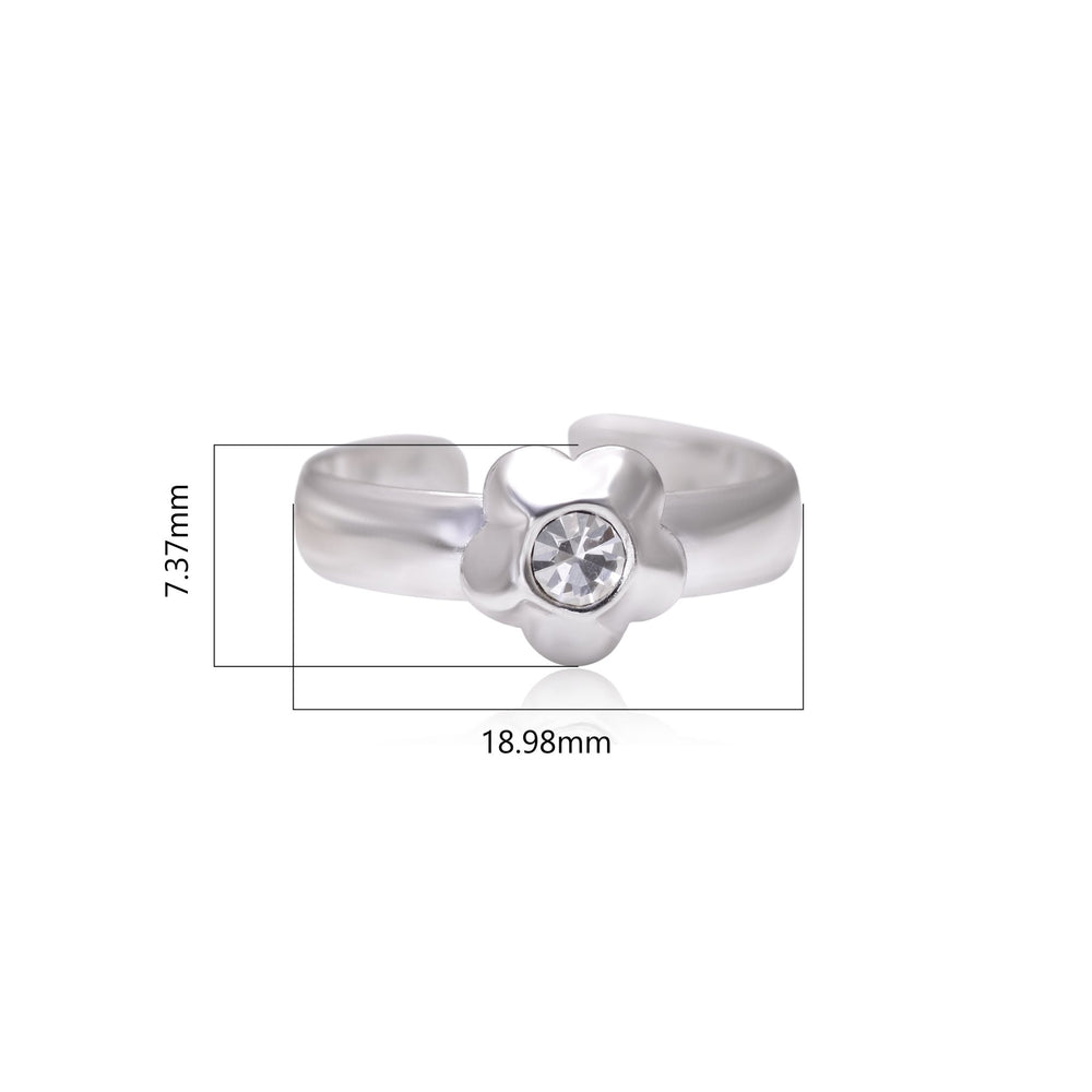 Unique and Beautiful 925 Silver Toe rings in White Cubic Zirconia - Toe Rings