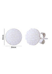 White Pearl Round Studs in 92.5 Silver - Studs