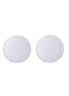 White Pearl Round Studs in 92.5 Silver