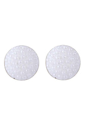 White Pearl Round Studs in 92.5 Silver - Studs