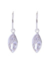 92.5 Sterling Silver Marquise CZ Stone Hanging in 12mm Hoop Earrings
