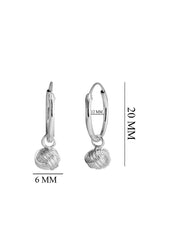 Designer Sterling Silver Twisted Knot Drop Earrings in 12MM HOOPS for Kids