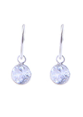 Pair of White Round shape Cz Earring in 92.5 Sterling Silver 14 MM Hoop