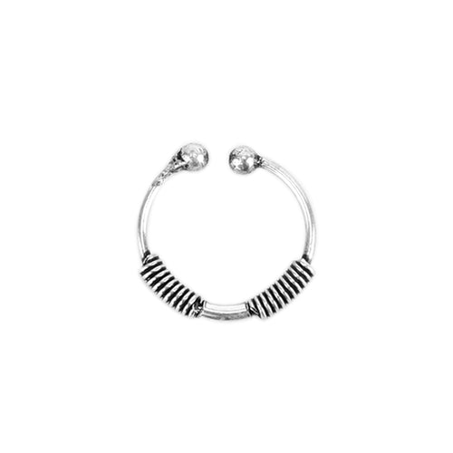 Designer Clip On Nose Ring in 92.5 Silver - Default Title - Abhooshan