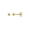 3 mm Gold Plated Piercing Ball 925 Silver Stud Earrings