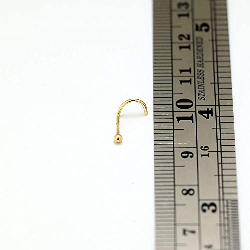 Dot Size Tiny Round 1 MM Gold Plated Nose Pin with wire in 92.5 Silver