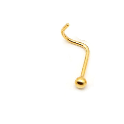 Dot Size Tiny Round 3 MM Gold Plated Nose Pin with wire base of 92.5 Silver - Default Title - Abhooshan