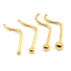 Dot Size Tiny Round 1 MM Gold Plated Nose Pin with wire in 92.5 Silver