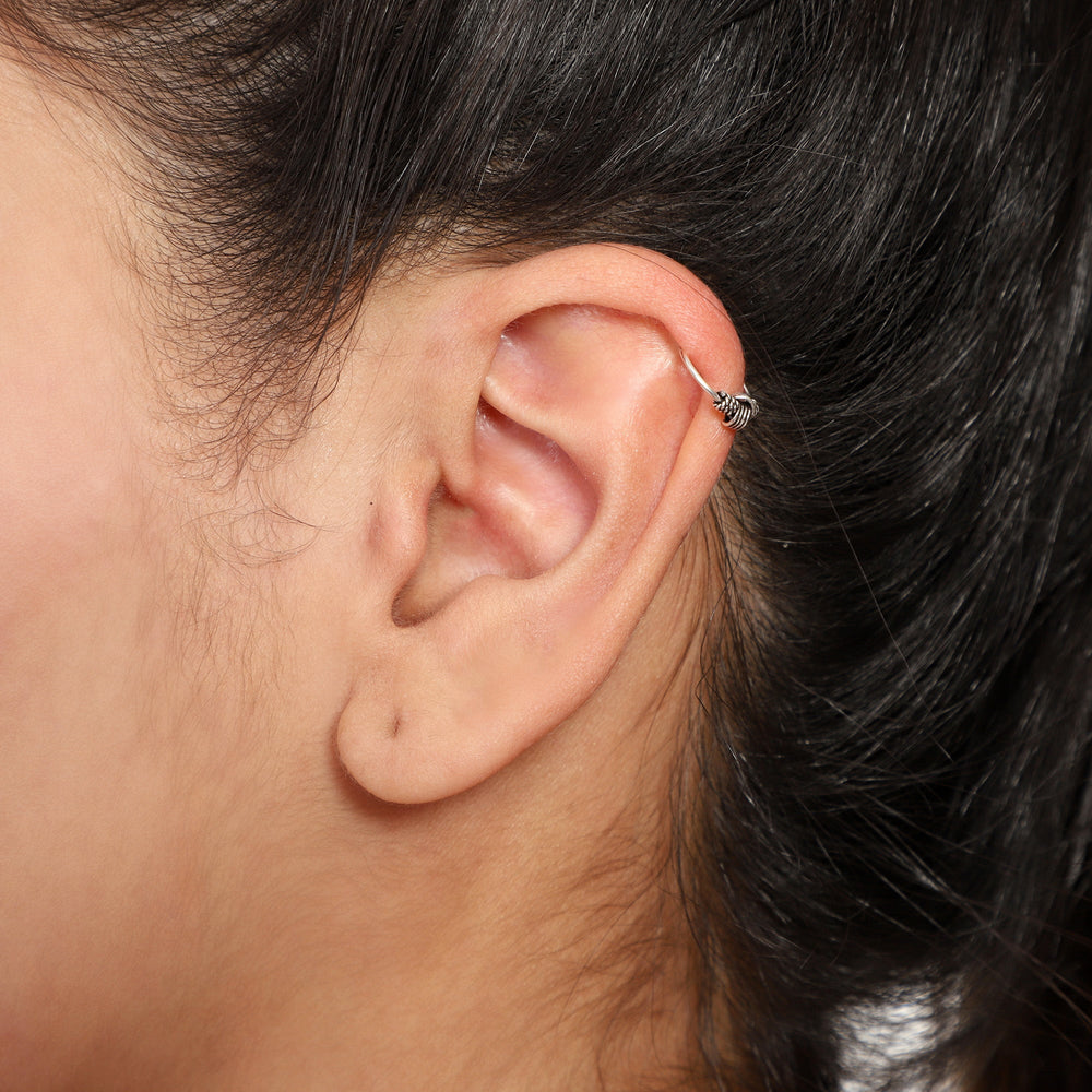 Pure 92.5 Sterling Silver Designer Press On Knots Nose Ring with No Piercing required